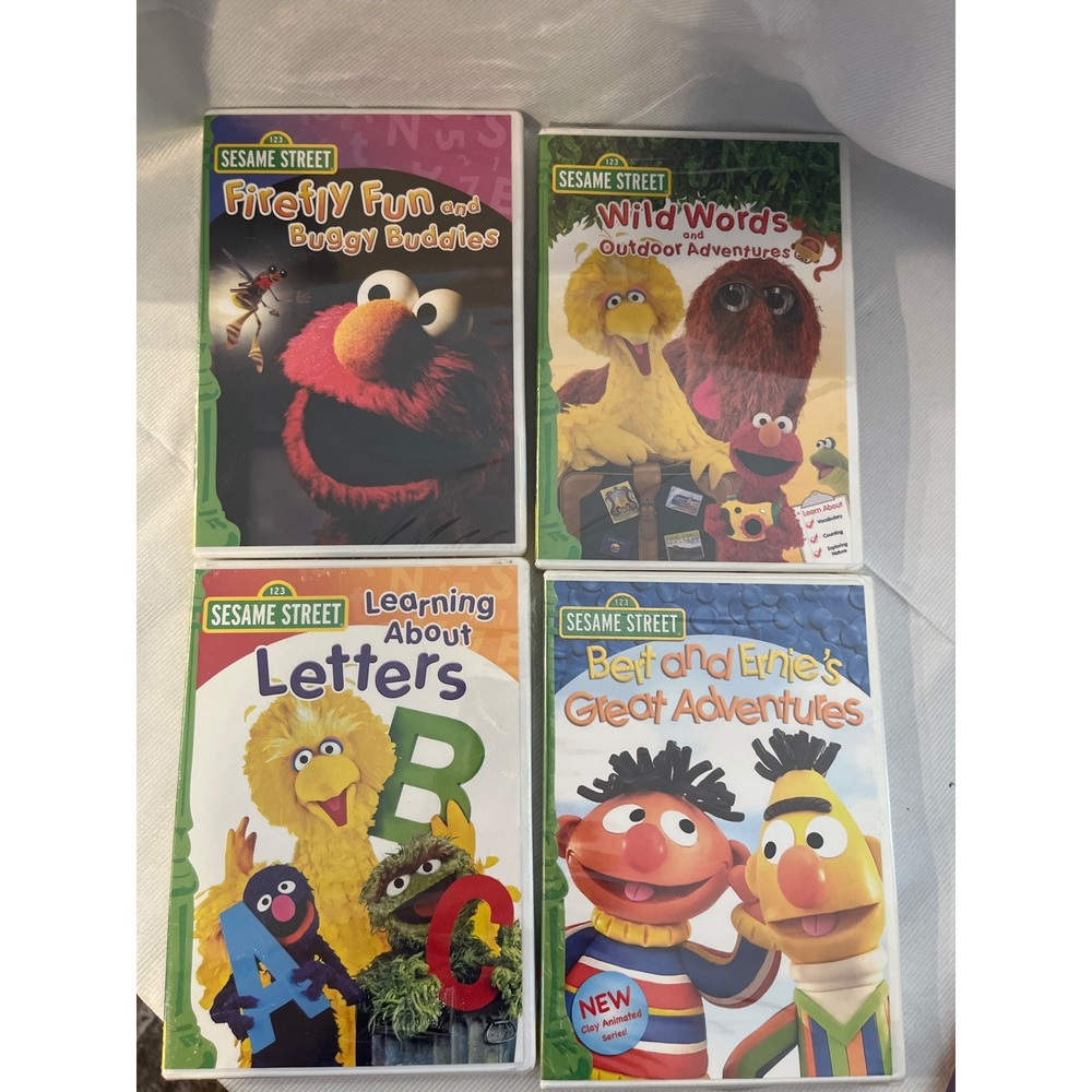 Sesame Street 4 DVD Lot Letters Wild Words Adventures 2010‎